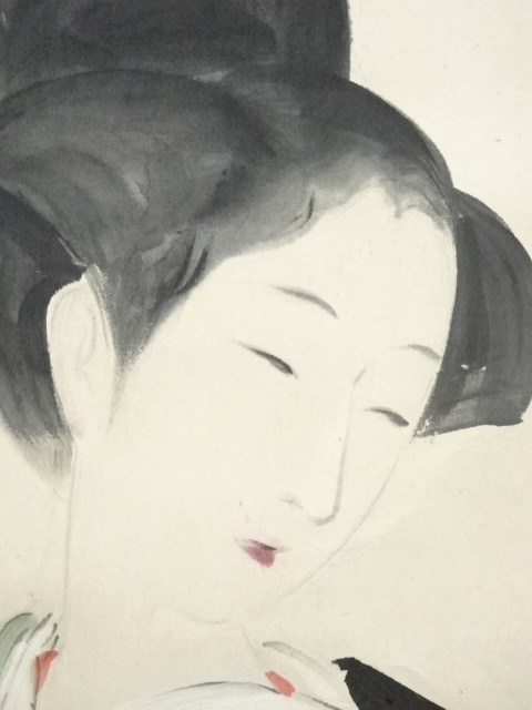 肉筆美人画掛軸(桐箱、紙ケース付) 株式会社カミシマ / 日蓮宗 お題目掛け軸(肉筆)桐箱入